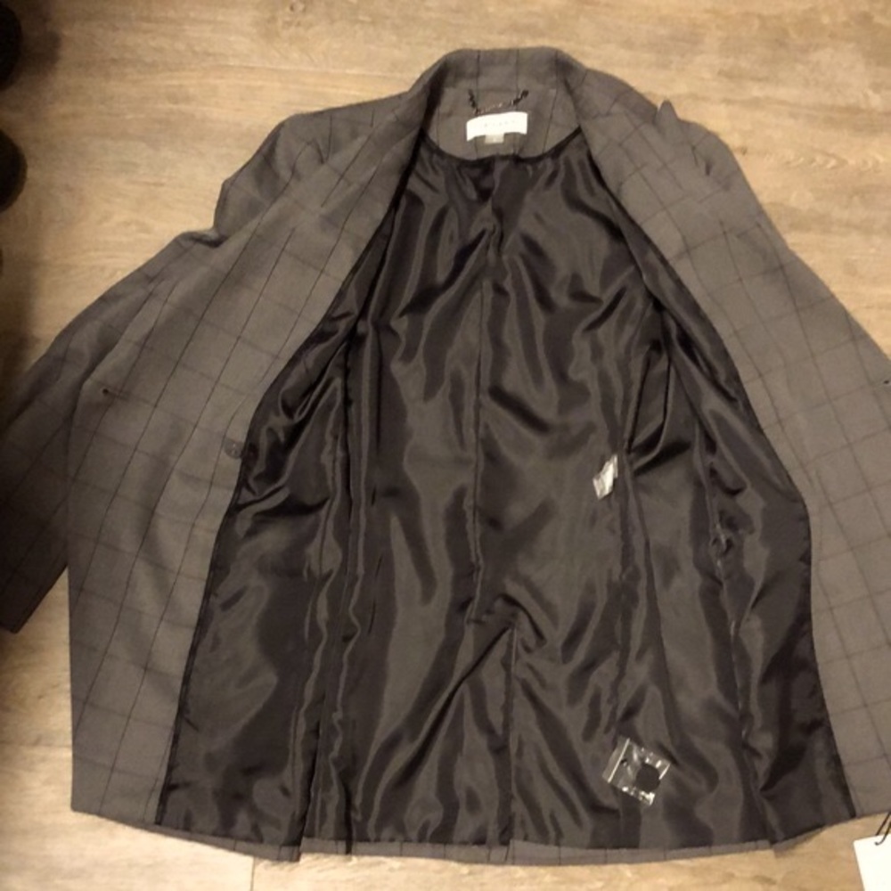 Brand🆕😍😍😍 CALVIN KLEIN One Button Windowpane Jacket - Picture 9 of 14